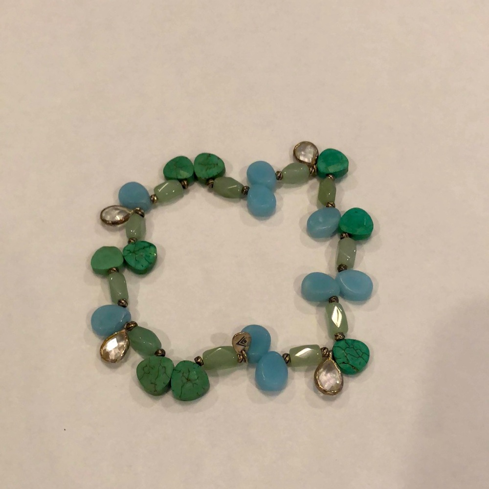 Retired Silpada Sterling Silver and Amazonite Stretch Bracelet